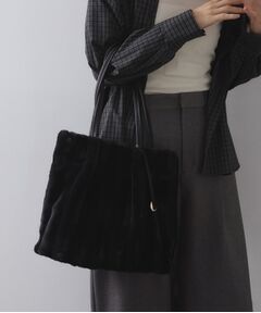 OPAQUE.CLIP / オペーク ドット クリップ トートバッグ | 【A4サイズ対応／マチ付き】ストライプフェイクファートートバッグ