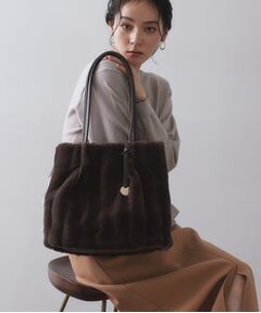 OPAQUE.CLIP / オペーク ドット クリップ トートバッグ | 【A4サイズ対応／マチ付き】ストライプフェイクファートートバッグ