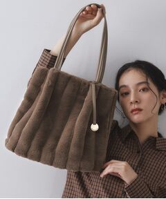 OPAQUE.CLIP / オペーク ドット クリップ トートバッグ | 【A4サイズ対応／マチ付き】ストライプフェイクファートートバッグ