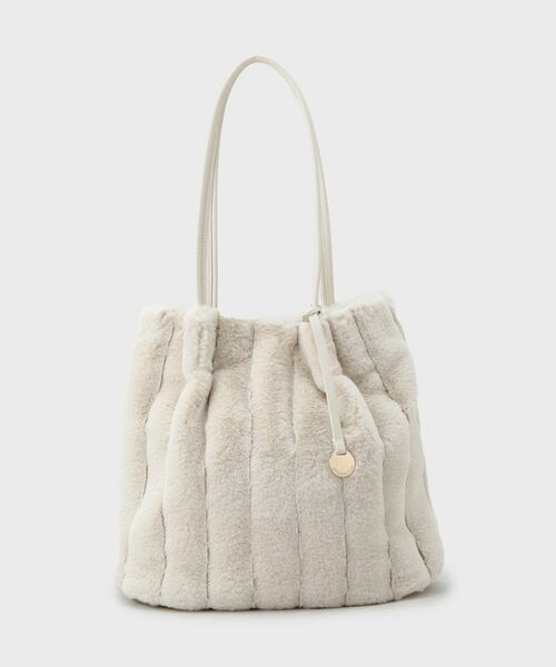 OPAQUE.CLIP / オペーク ドット クリップ トートバッグ | 【A4サイズ対応／マチ付き】ストライプフェイクファートートバッグ | 詳細15