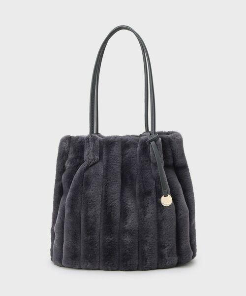 OPAQUE.CLIP / オペーク ドット クリップ トートバッグ | 【A4サイズ対応／マチ付き】ストライプフェイクファートートバッグ | 詳細16