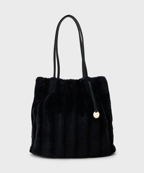 OPAQUE.CLIP / オペーク ドット クリップ トートバッグ | 【A4サイズ対応／マチ付き】ストライプフェイクファートートバッグ | 詳細17