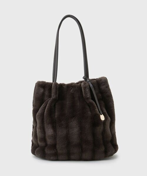 OPAQUE.CLIP / オペーク ドット クリップ トートバッグ | 【A4サイズ対応／マチ付き】ストライプフェイクファートートバッグ | 詳細18