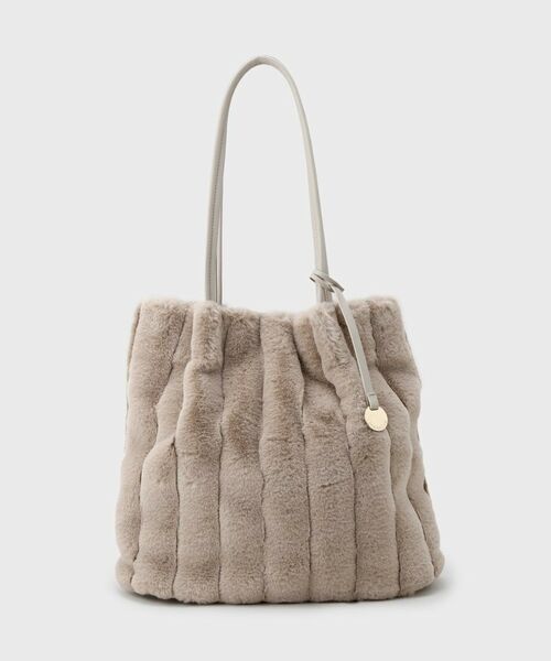 OPAQUE.CLIP / オペーク ドット クリップ トートバッグ | 【A4サイズ対応／マチ付き】ストライプフェイクファートートバッグ | 詳細19