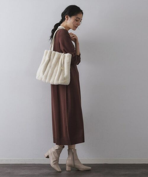 OPAQUE.CLIP / オペーク ドット クリップ トートバッグ | 【A4サイズ対応／マチ付き】ストライプフェイクファートートバッグ | 詳細2