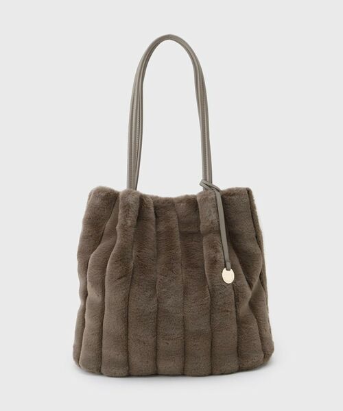 OPAQUE.CLIP / オペーク ドット クリップ トートバッグ | 【A4サイズ対応／マチ付き】ストライプフェイクファートートバッグ | 詳細20