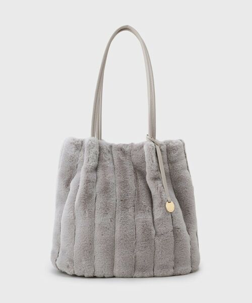 OPAQUE.CLIP / オペーク ドット クリップ トートバッグ | 【A4サイズ対応／マチ付き】ストライプフェイクファートートバッグ | 詳細21