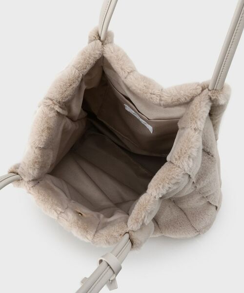 OPAQUE.CLIP / オペーク ドット クリップ トートバッグ | 【A4サイズ対応／マチ付き】ストライプフェイクファートートバッグ | 詳細29