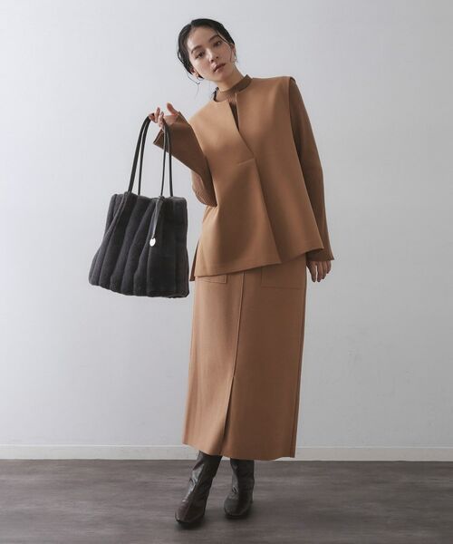 OPAQUE.CLIP / オペーク ドット クリップ トートバッグ | 【A4サイズ対応／マチ付き】ストライプフェイクファートートバッグ | 詳細6