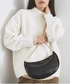 OPAQUE.CLIP / オペーク ドット クリップ ハンドバッグ | 【2WAY】オイル調合皮チェーンハンドルムーンミドルバッグ
