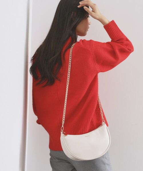 OPAQUE.CLIP / オペーク ドット クリップ ハンドバッグ | 【2WAY】オイル調合皮チェーンハンドルムーンミドルバッグ | 詳細1