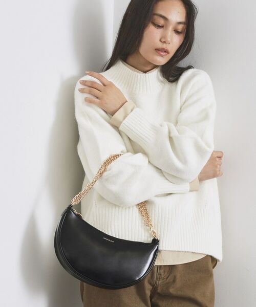 OPAQUE.CLIP / オペーク ドット クリップ ハンドバッグ | 【2WAY】オイル調合皮チェーンハンドルムーンミドルバッグ | 詳細3