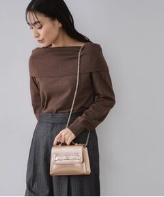 OPAQUE.CLIP / オペーク ドット クリップ ショルダーバッグ | シャイニー合皮スクエアデザインチェーンミニショルダーバッグ