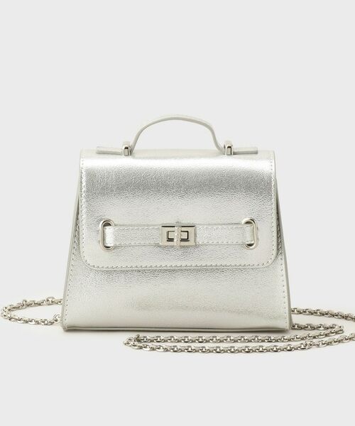 OPAQUE.CLIP / オペーク ドット クリップ ショルダーバッグ | シャイニー合皮スクエアデザインチェーンミニショルダーバッグ | 詳細10