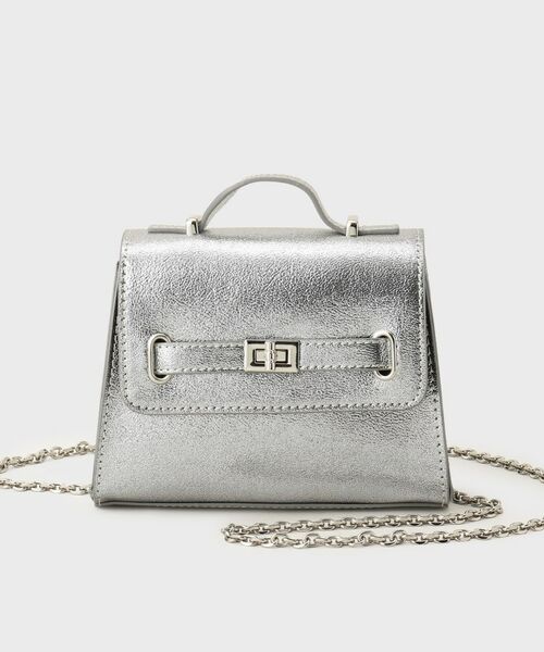 OPAQUE.CLIP / オペーク ドット クリップ ショルダーバッグ | シャイニー合皮スクエアデザインチェーンミニショルダーバッグ | 詳細12