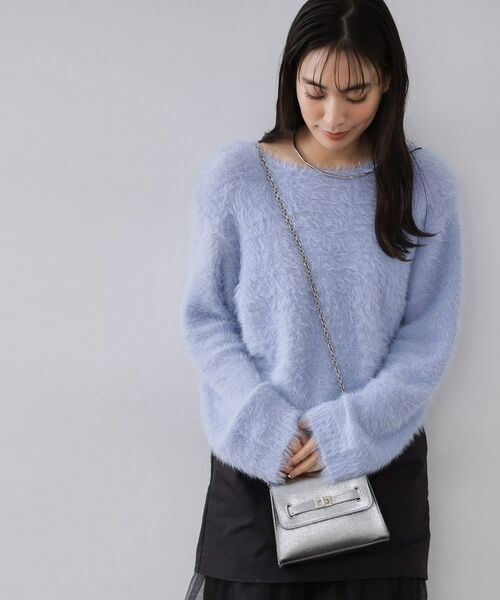 OPAQUE.CLIP / オペーク ドット クリップ ショルダーバッグ | シャイニー合皮スクエアデザインチェーンミニショルダーバッグ | 詳細6