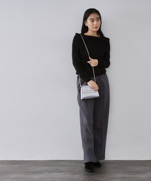 OPAQUE.CLIP / オペーク ドット クリップ ショルダーバッグ | シャイニー合皮スクエアデザインチェーンミニショルダーバッグ | 詳細8