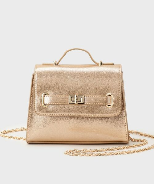 OPAQUE.CLIP / オペーク ドット クリップ ショルダーバッグ | シャイニー合皮スクエアデザインチェーンミニショルダーバッグ | 詳細9