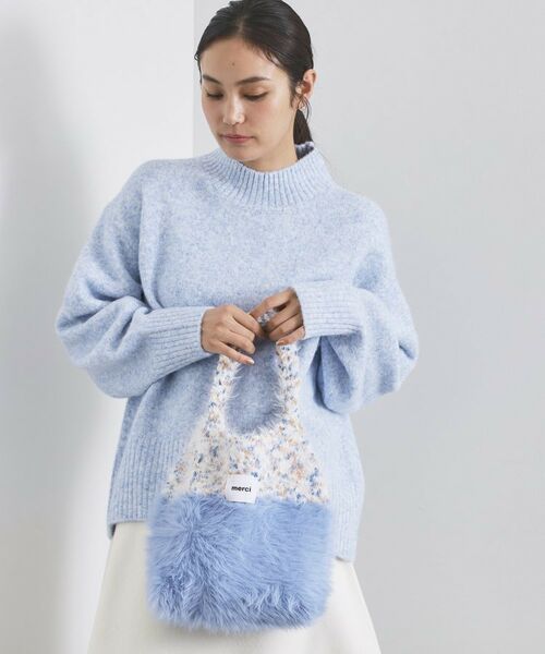 OPAQUE.CLIP / オペーク ドット クリップ トートバッグ | フェザーヤーンマルチカラーニットバッグ | 詳細3