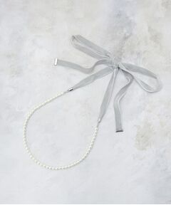 OPAQUE.CLIP / オペーク ドット クリップ ネックレス・ペンダント・チョーカー | パール調ベロアラリエット風ネックレス