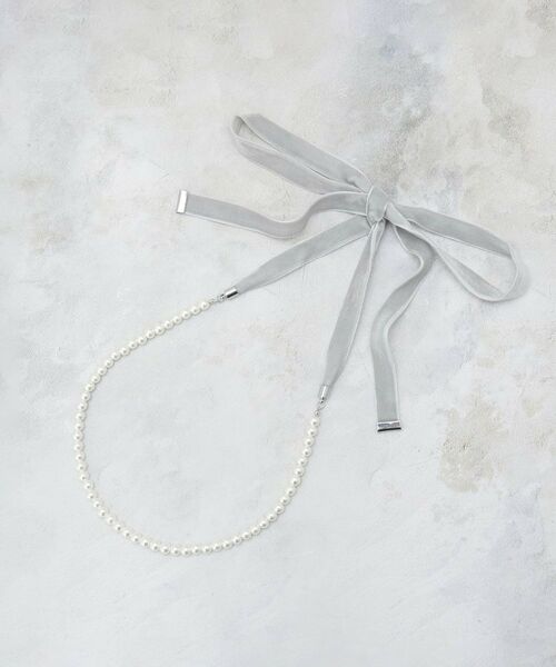OPAQUE.CLIP / オペーク ドット クリップ ネックレス・ペンダント・チョーカー | パール調ベロアラリエット風ネックレス | 詳細1