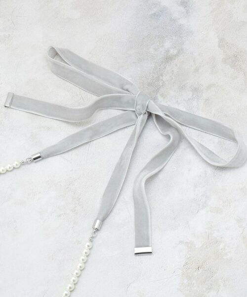 OPAQUE.CLIP / オペーク ドット クリップ ネックレス・ペンダント・チョーカー | パール調ベロアラリエット風ネックレス | 詳細4