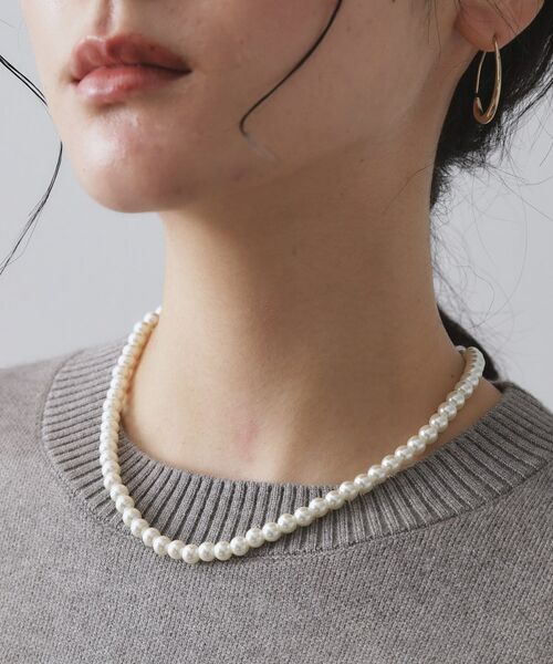 OPAQUE.CLIP / オペーク ドット クリップ ネックレス・ペンダント・チョーカー | パール調ベロアラリエット風ネックレス | 詳細5