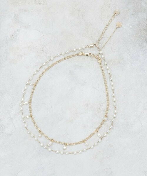 OPAQUE.CLIP / オペーク ドット クリップ ネックレス・ペンダント・チョーカー | 【2SET】2連フェイクパールチェーンネックレス | 詳細1