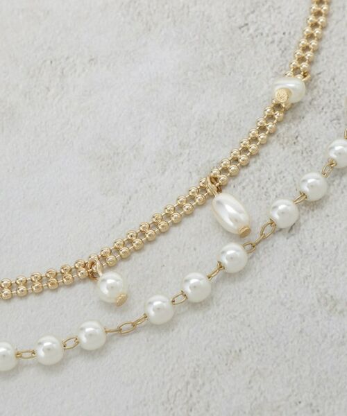 OPAQUE.CLIP / オペーク ドット クリップ ネックレス・ペンダント・チョーカー | 【2SET】2連フェイクパールチェーンネックレス | 詳細2