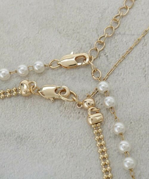 OPAQUE.CLIP / オペーク ドット クリップ ネックレス・ペンダント・チョーカー | 【2SET】2連フェイクパールチェーンネックレス | 詳細3