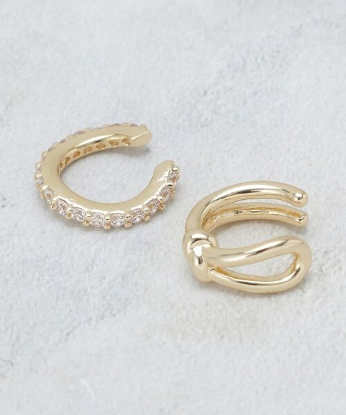 OPAQUE.CLIP / オペーク ドット クリップ ピアス・イヤリング | ビジュー×メタル 2個SETイヤカフ | 詳細1