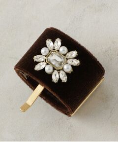 OPAQUE.CLIP / オペーク ドット クリップ ヘアアクセサリー | ビジュー付きベロアカフ