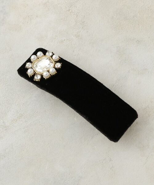 OPAQUE.CLIP / オペーク ドット クリップ ヘアアクセサリー | ビジュー付きベロアバレッタ | 詳細1