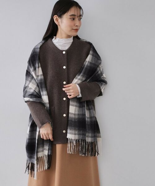 OPAQUE.CLIP / オペーク ドット クリップ マフラー・ショール・スヌード・ストール | オンブレチェック大判ストール | 詳細6