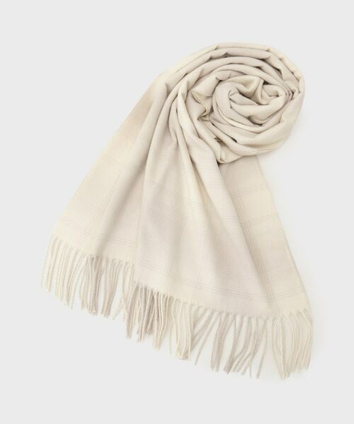 OPAQUE. CLIP/オペーク ドット クリップ オンブレチェック大判ストール アイボリー(004) 00 OPAQUE. CLIP/オペーク ドット クリップ オンブレチェック大判ストール アイボリー(004) 00