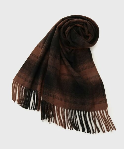 OPAQUE. CLIP/オペーク ドット クリップ オンブレチェック大判ストール ブラウン(044) 00 OPAQUE. CLIP/オペーク ドット クリップ オンブレチェック大判ストール ブラウン(044) 00