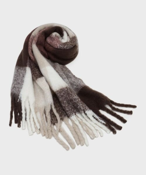 OPAQUE.CLIP / オペーク ドット クリップ マフラー・ショール・スヌード・ストール | マルチカラーチェックボリュームストール | 詳細1