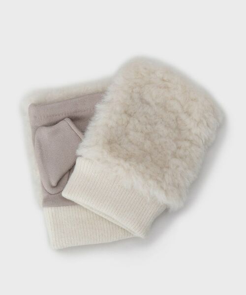 OPAQUE. CLIP/オペーク ドット クリップ フェイクファーフィンガーレスグローブ アイボリー(004) 00 OPAQUE. CLIP/オペーク ドット クリップ フェイクファーフィンガーレスグローブ アイボリー(004) 00