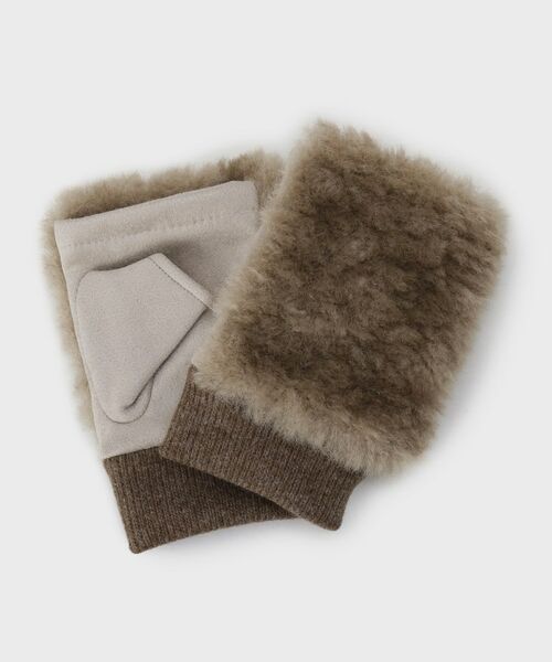 OPAQUE. CLIP/オペーク ドット クリップ フェイクファーフィンガーレスグローブ ブラウン(044) 00