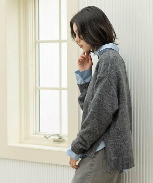 OPAQUE.CLIP / オペーク ドット クリップ ニット・セーター | リラクシークルーネックニット【洗濯機OK】 | 詳細4