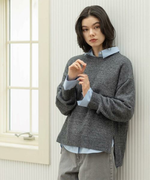 OPAQUE.CLIP / オペーク ドット クリップ ニット・セーター | リラクシークルーネックニット【洗濯機OK】 | 詳細5
