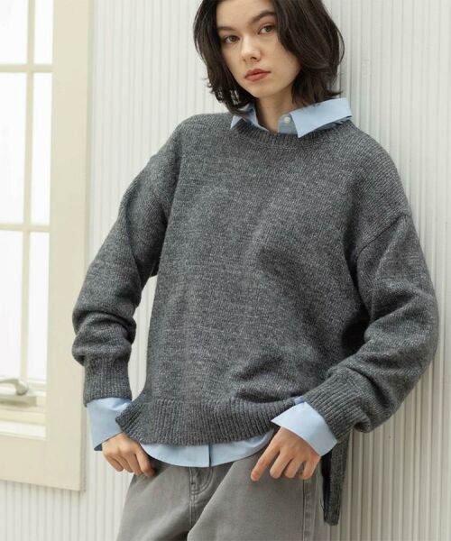 OPAQUE.CLIP / オペーク ドット クリップ ニット・セーター | リラクシークルーネックニット【洗濯機OK】 | 詳細6