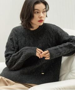 OPAQUE.CLIP / オペーク ドット クリップ ニット・セーター | MIXミドルゲージケーブルニット【洗濯機OK】