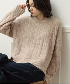 OPAQUE.CLIP / オペーク ドット クリップ ニット・セーター | MIXミドルゲージケーブルニット【洗濯機OK】