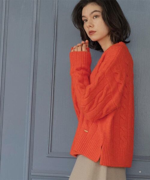 OPAQUE.CLIP / オペーク ドット クリップ ニット・セーター | MIXミドルゲージケーブルニット【洗濯機OK】 | 詳細11