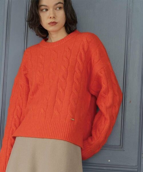 OPAQUE.CLIP / オペーク ドット クリップ ニット・セーター | MIXミドルゲージケーブルニット【洗濯機OK】 | 詳細13