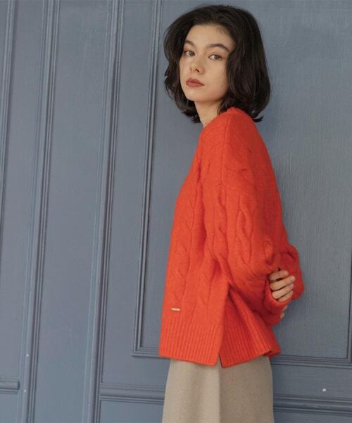 OPAQUE.CLIP / オペーク ドット クリップ ニット・セーター | MIXミドルゲージケーブルニット【洗濯機OK】 | 詳細14