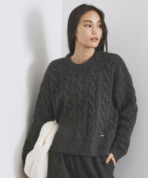 OPAQUE.CLIP / オペーク ドット クリップ ニット・セーター | MIXミドルゲージケーブルニット【洗濯機OK】 | 詳細16