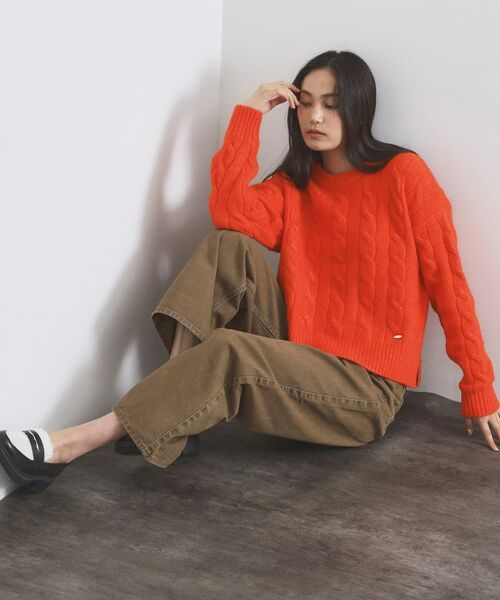 OPAQUE.CLIP / オペーク ドット クリップ ニット・セーター | MIXミドルゲージケーブルニット【洗濯機OK】 | 詳細28