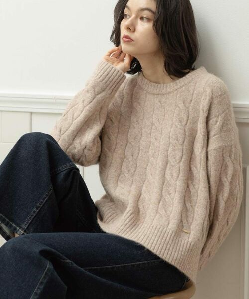 OPAQUE.CLIP / オペーク ドット クリップ ニット・セーター | MIXミドルゲージケーブルニット【洗濯機OK】 | 詳細8